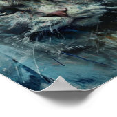 Poster Scène nostalgique de chat pluvieux (Coin)