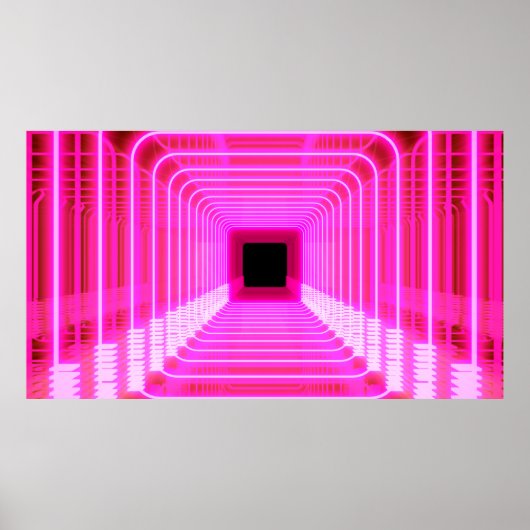 Poster Scène pop art rose moderne (Devant)