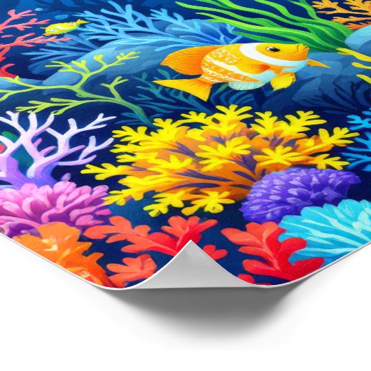 Poster Scène sous-marine colorée (Coin)