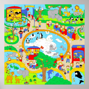 Poster Scène zoologique