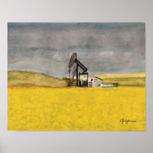 POSTER SCÈNES CANADIENNES : AQUARELLE DE PRAIRIES