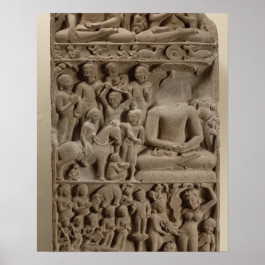 Poster Scènes de la vie de Bouddha, Sarnath, Uttar Prades (Devant)