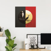 Poster Scènes de nature juxtaposées (Bureau à domicile)