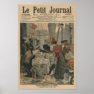 Poster Scènes de rue de Paris petit déjeuner en plein air