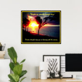 Poster Scènes hawaïennes inspirantes citations (Bureau à domicile)