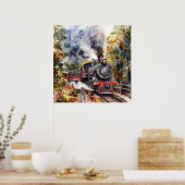 Poster Scenic Landscape with Train (Cuisine)