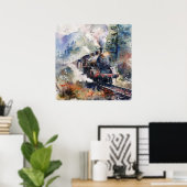 Poster Scenic Landscape with Train (Bureau à domicile)