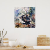 Poster Scenic Landscape with Train (Cuisine)