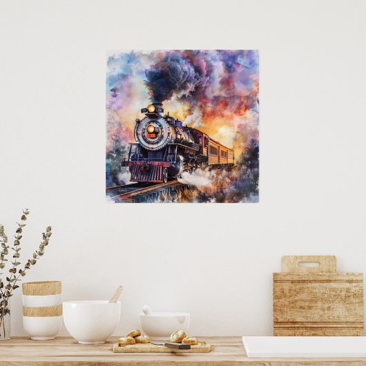 Poster Scenic Landscape with Train (Cuisine)