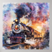 Poster Scenic Landscape with Train (Devant)