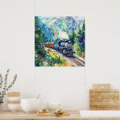 Poster Scenic Landscape with Train (Cuisine)