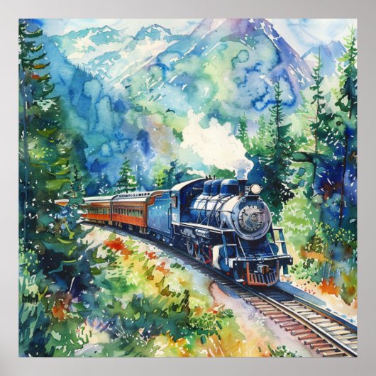 Poster Scenic Landscape with Train (Devant)