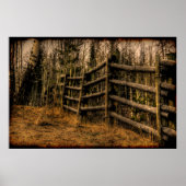 Poster Scenic Rustic Fence in the Country artwork (Devant)