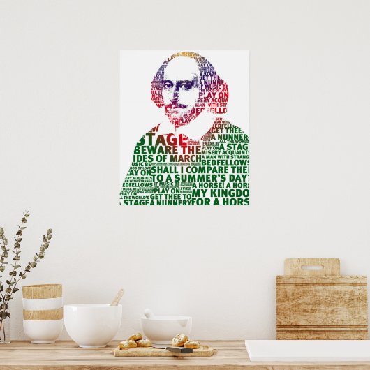 Poster Schakespeare dégradé vert (Cuisine)