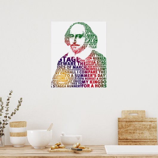 Poster Schakespeare vert violet dégradé de texte (Cuisine)