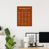 Poster Schéma alphabétique élégant Burnt Orange (Bureau à domicile)