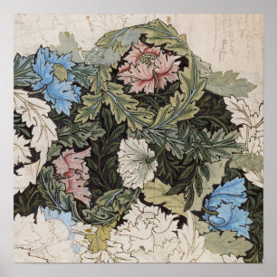 Poster Schéma de motif floral Art nouveau william morris