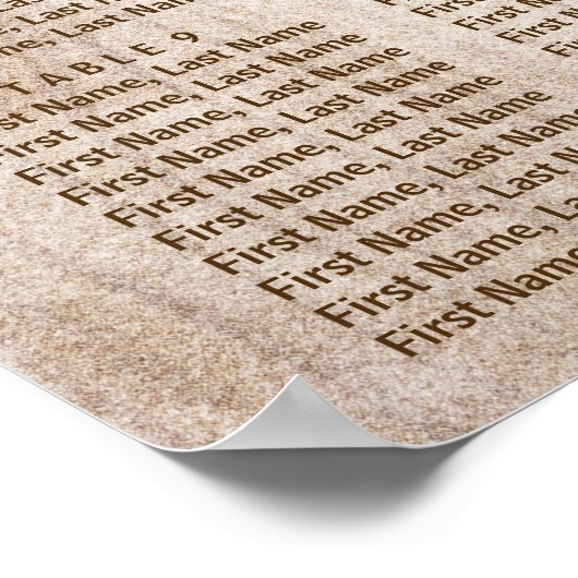 Poster Schéma de siège des feuilles de chute rustique (Coin)