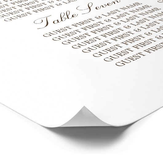 Poster Schéma de siège Mariage de la jarre de Burlap Rust (Coin)