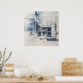 Poster Schéma d'esquisse de la maison (Cuisine)