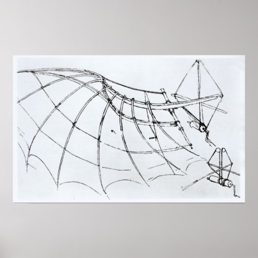 Poster Schéma d'une aile mécanique (Devant)