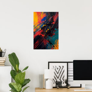 Poster Schéma dynamique - Moderne Expressionniste Abstrai