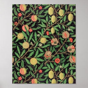 Poster Schéma floral de la grenade à fruits William Morri