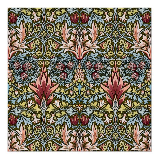 Poster Schéma floral William Morris Snakeshead (Devant)