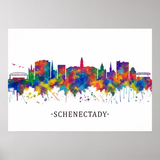 Poster Schenectady New York Skyline (Devant)