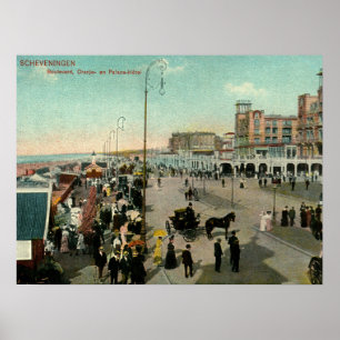 Poster Scheveningen, La Haye, Pays-Bas, Boulevard