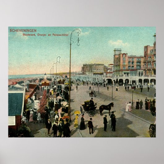 Poster Scheveningen, La Haye, Pays-Bas, Boulevard (Devant)