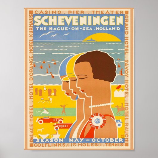 Poster Scheveningen ~ La Haye sur la mer (Devant)