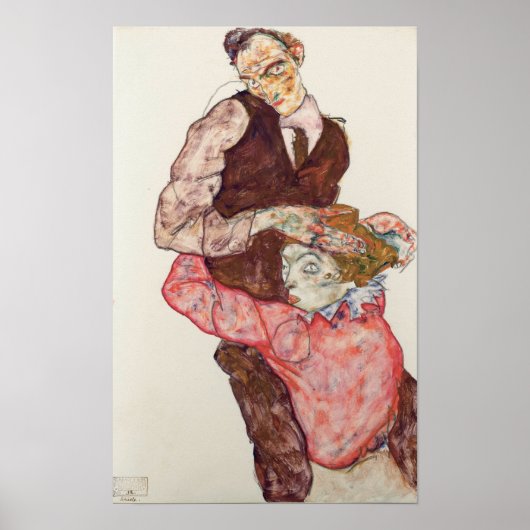 Poster Schiele - Amants (Devant)