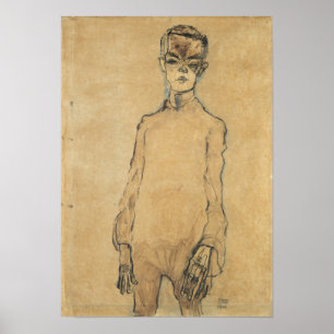 Poster Schiele - Autoportrait 1910