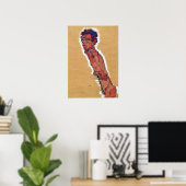 Poster Schiele - Autoportrait 1910 (Bureau à domicile)