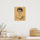 Poster Schiele - Autoportrait 1912 (Cuisine)
