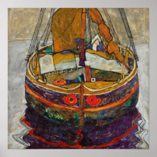 Poster Schiele - Bateau de pêche de Trieste