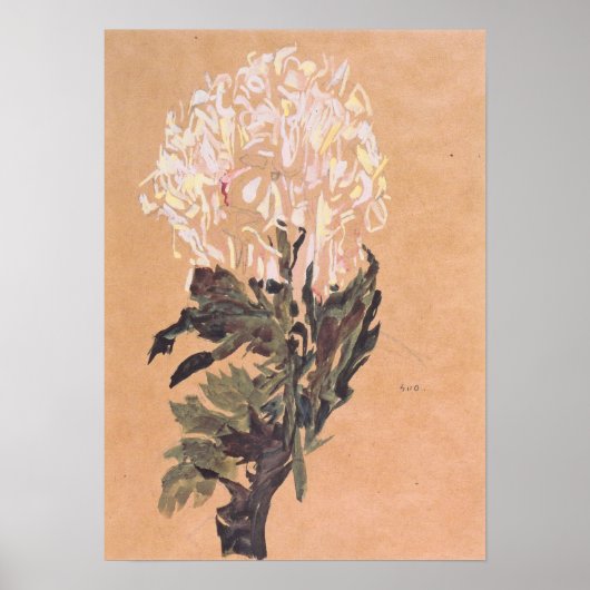 Poster Schiele - Chrysanthème 1910 (Devant)