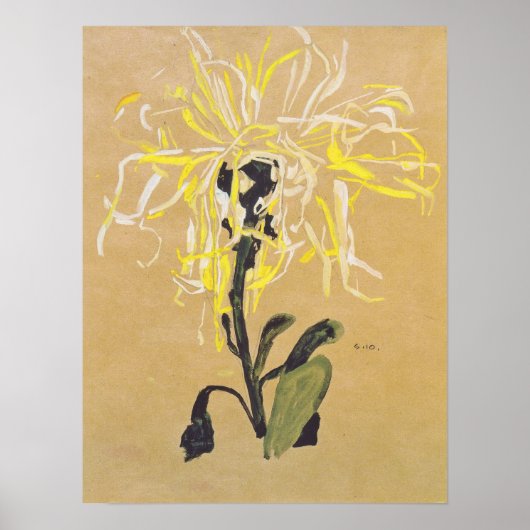 Poster Schiele - Chrysanthème jaune 1910 (Devant)