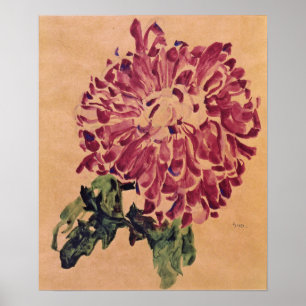 Poster Schiele - Chrysanthème rouge 1910