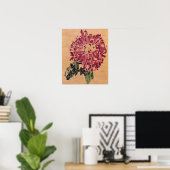 Poster Schiele - Chrysanthème rouge 1910 (Bureau à domicile)