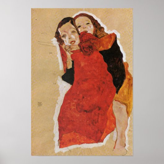 Poster Schiele - Deux filles (Devant)