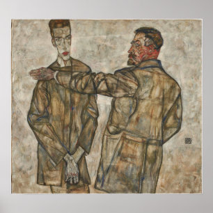 Poster Schiele - Double Portrait, Heinrich et Otto Bene…