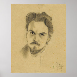 Poster Schiele - Etude de portrait Anton Peschka 1909