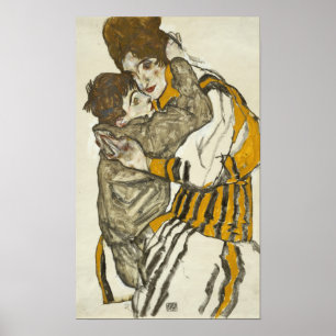 Poster Schiele - Femme avec son petit neveu