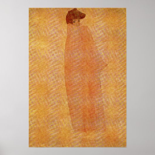 Poster Schiele - Femme debout Avec Un Long Mant (Devant)