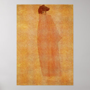 Poster Schiele - Femme Debout Avec Un Long Manteau
