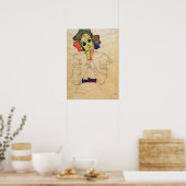 Poster Schiele - Fille avec lunettes de soleil 1910 (Cuisine)