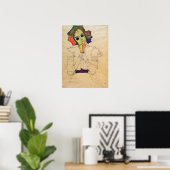 Poster Schiele - Fille avec lunettes de soleil 1910 (Bureau à domicile)