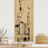 Poster Schiele - Fille debout (Cuisine)